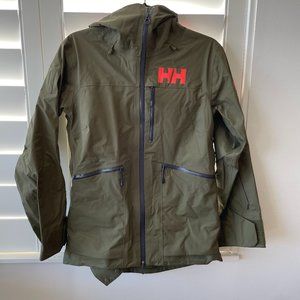 Helly Hansen Women's Kvitegga W Shell Jacket, Ivy Green with Orange Accents, XS